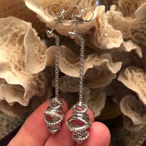 Fine David Yurman diamond crossover earrings